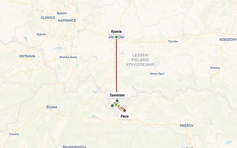 Карта маршрута тура