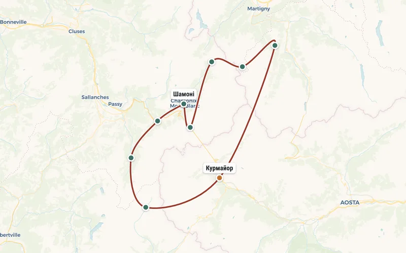 Карта маршрута тура